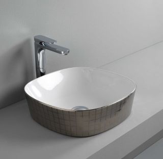 Раковина ArtCeram Ghost GHL001 01 58 mosaico platino*0 mosaico platino 41.5 см